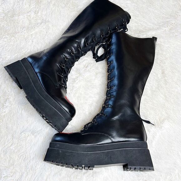 Dolls Kill x Marilyn Manson Knee High Platform Lace up Boots New Size 15 - Picture 8 of 9